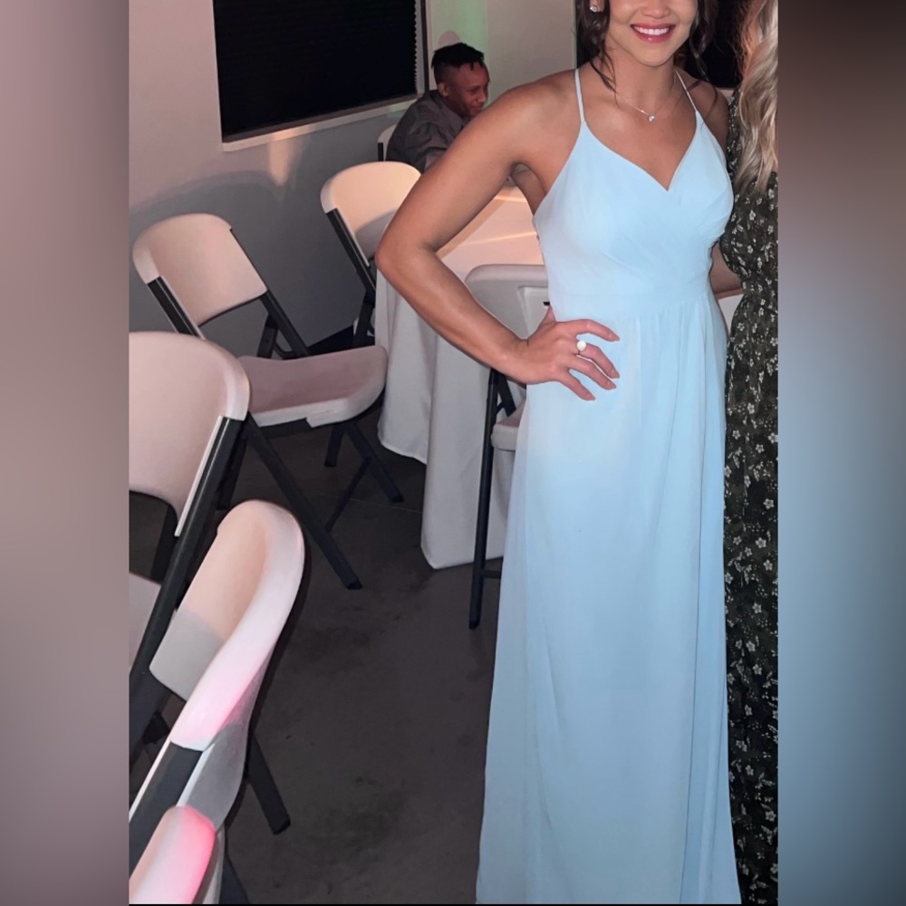 Light blue bridesmaid dress size 4.